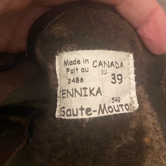 Saute Mouton Brown Suede Wedge Winter Boots - Picture 3 of 7